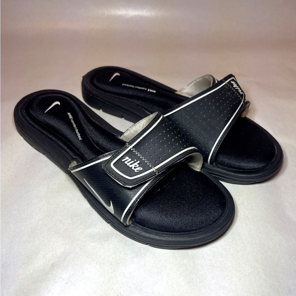 Nike Black and White Slide Sandals
